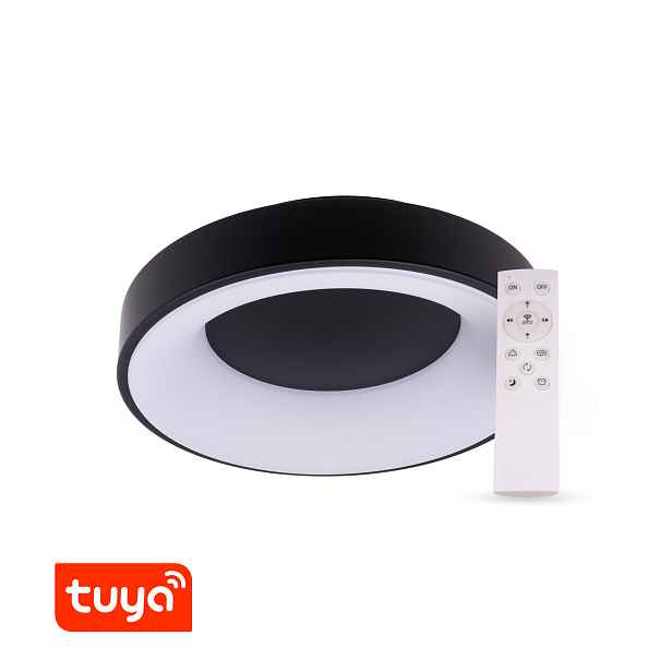SMART Tuya LED svítidlo ZULU 48W CCT kulaté černé