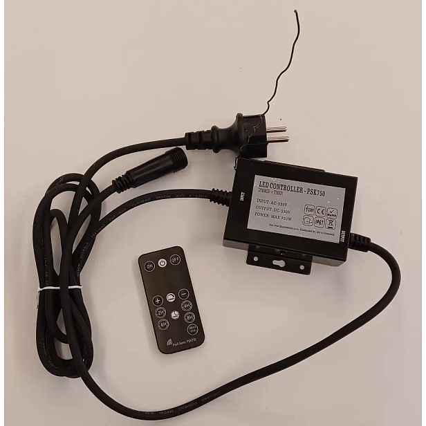 Easy Fix zdrojový kabel s AC/DC exteriér, černý, 1,5 m, IP67, stmívač a časovač, dálkové ovládání