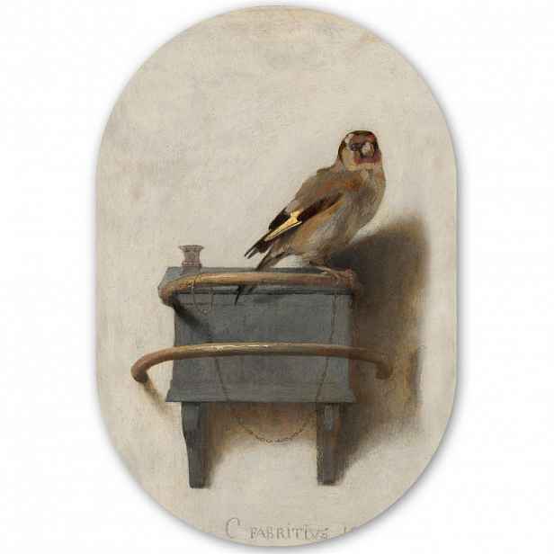 MuchoWow NÁSTĚNNÝ OBRAZ Zlatohlávek - Starý mistr - Carel Fabritius 60x90 cm