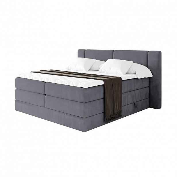 ALTDECOR POSTEL boxspring s matracemi H3/H4 - EVON KING - 160x200 cm Tmavě šedá