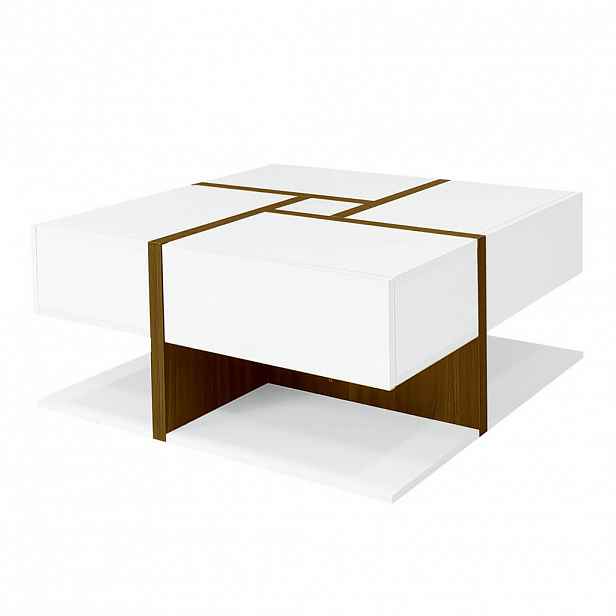 FLIEKS KONFERENČNÍSTOLEK 78x78cm Lesklý Bílý 4 Zásuvky