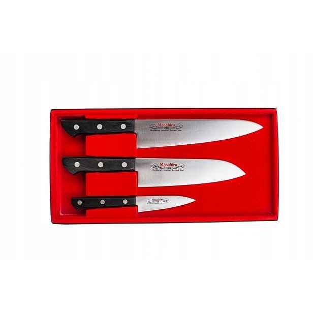 Sada nožů Masahiro Bwh šéf 21 santoku 17,5 škrabka 9 cm Japonsko