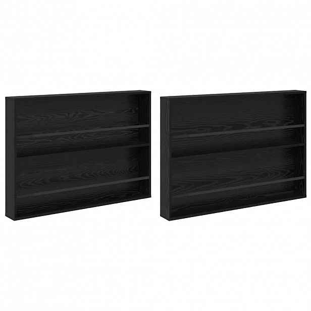 vidaXL Regál na časopisy s policí 2 ks Černý dub 100 x 12 x 70 cm