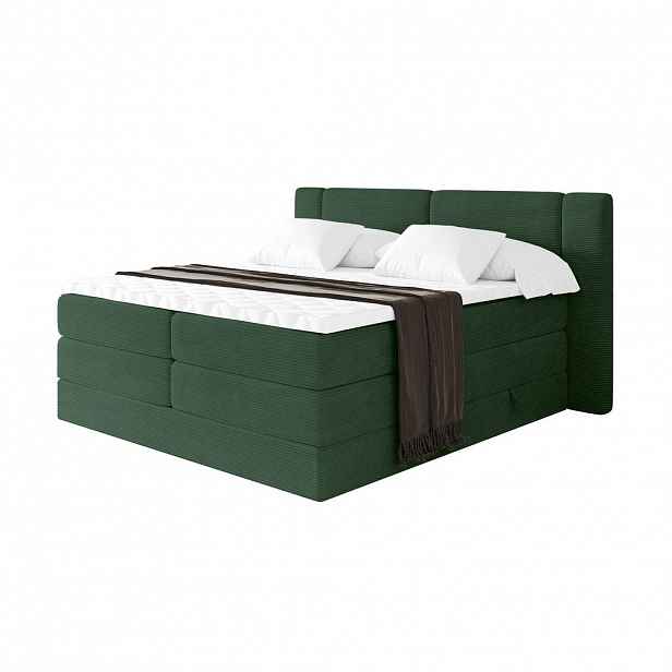 ALTDECOR POSTEL boxspring s matracemi H3/H4 - EVON KING - 160x200 cm Zelená