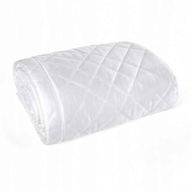 Dekorativní přehoz RIA6 200x220 bílá sametová, geometrické prošívání