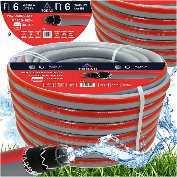 Hadice Vyztužená 6-VRSTVÁ 30 Bar 3/4'' 20 M Garden Red Polský