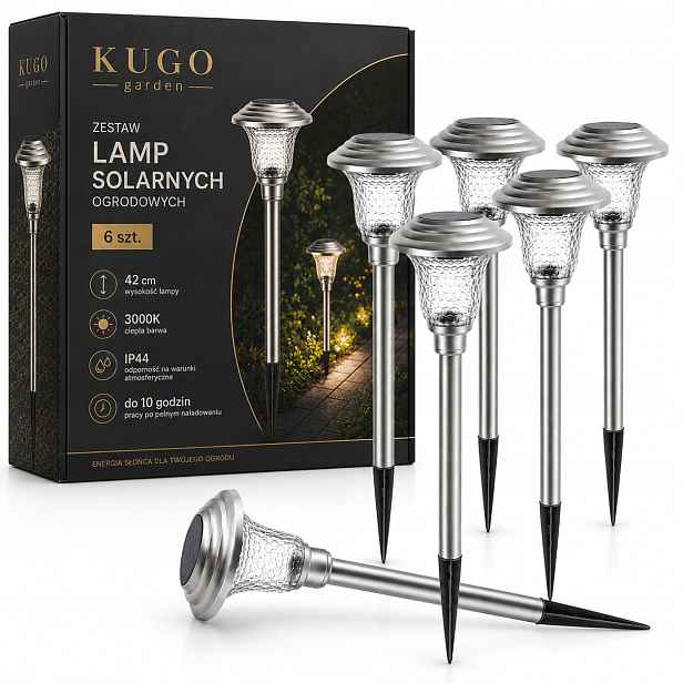 Sada lamp Solární Lampa Led Zahradní lucerna Sloupek Sklo 6 kusů 42 cm
