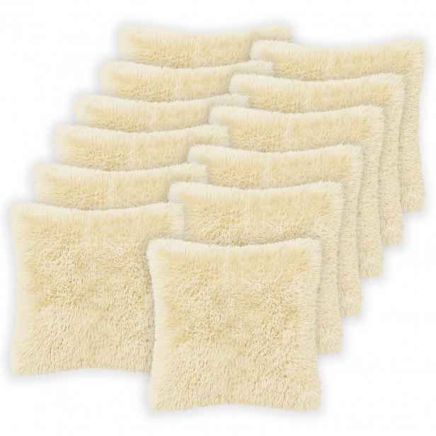 vidaXL Povlak na polštář 12 pcs HEERLEN Krémová 50 x 50 cm PV fleece