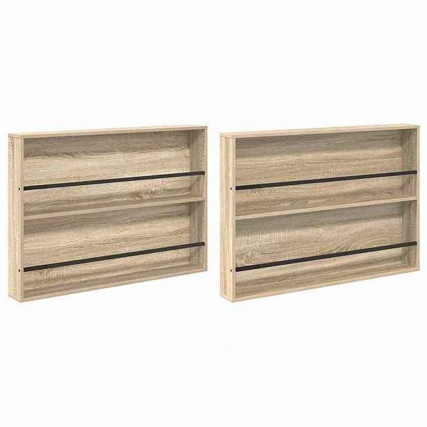 vidaXL Regál na časopisy s policí 2 ks Sonoma dub 100 x 12 x 70 cm