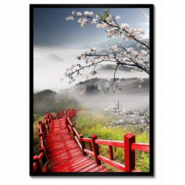 Plakáty v rámu 50x70 Červený most v Japonsku