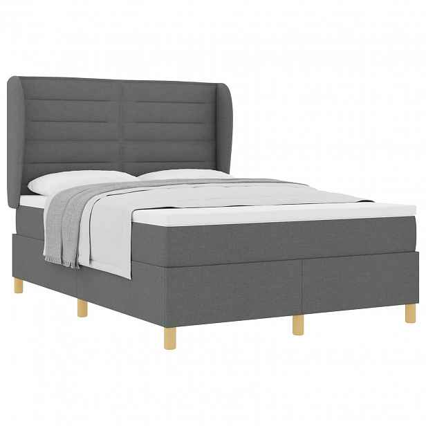 vidaXL Postel s pružinami a matrací tmavě šedá 90x190 cm Tmavě šedá
