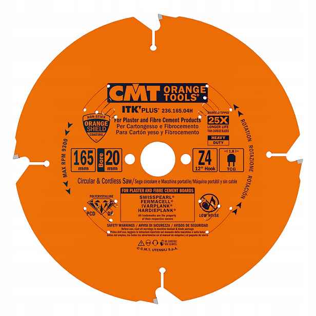 Cmt Pila Dia 165x20x4Z /vlákno-cement/GK/eternit
