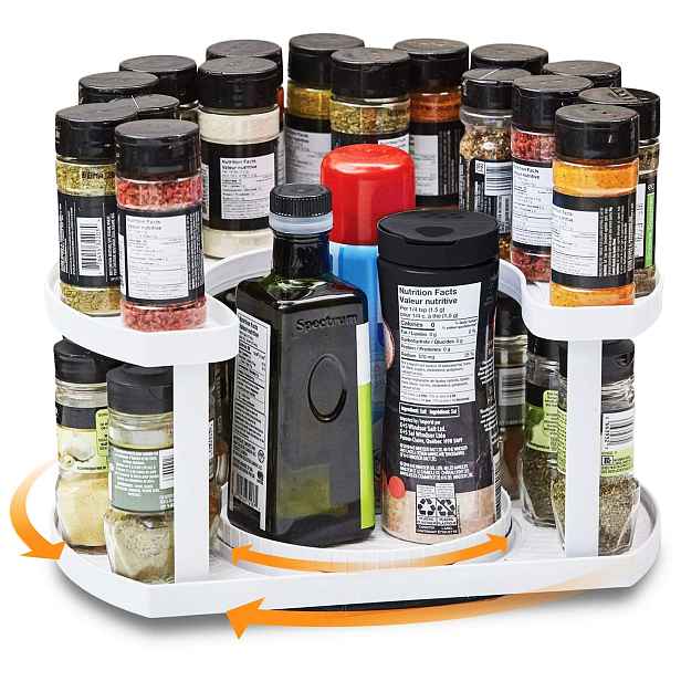 HomePRO 3706 Dvoupatrový organizér na kořenky, 27x33cm, bílý