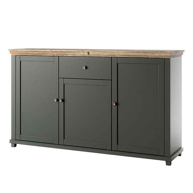 MASSENO KOMODA EVANDRO, 160/93/42 cm s 1 zásuvkou a 3 dvířky, zelená