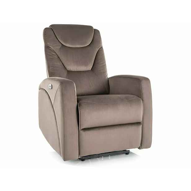 Signal Elektrické polohovací křeslo KRONOS Velvet cappuccino