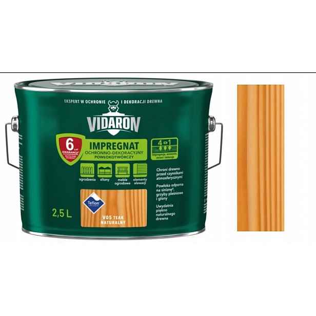 Vidaron Impregnát Na Dřevo 2,5 L Teak Přírodní V05 Tek Tik