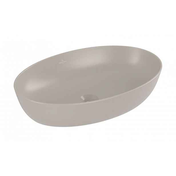 Villeroy & Boch Artis - Umyvadlo na desku 61x41 cm, bez přepadu, bez otvoru pro baterii, CeramicPlus, Almond 419861AM