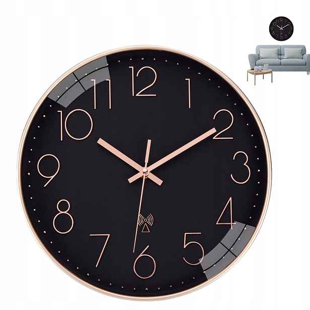 Kuchyňské nástěnné hodiny klasické do obývacího pokoje dekorativní 30 cm na zeď
