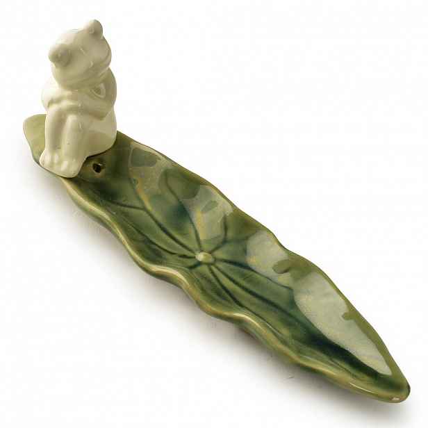 Mondex KADIDELNÍ STOJÁNEK, keramika, zelená, 20 x 5,5 x 7,5 cm