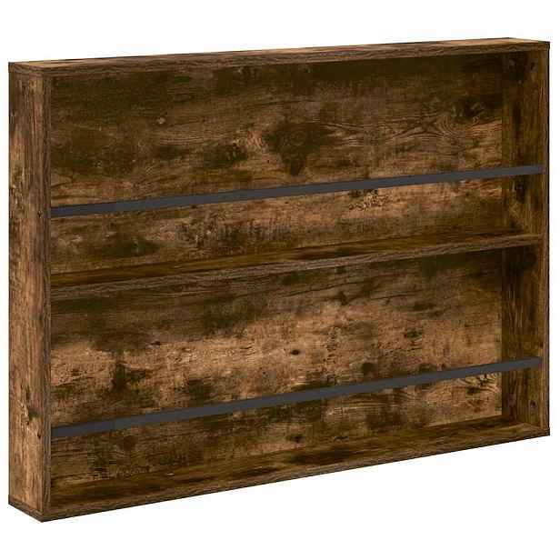vidaXL Regál na časopisy s policí Kouřový dub 100 x 12 x 70 cm