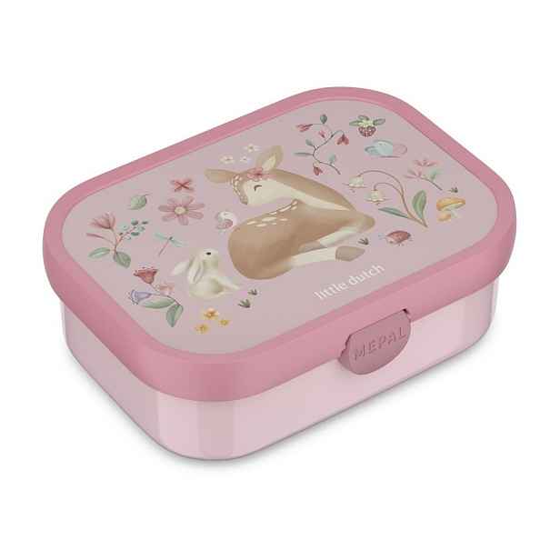 Světle růžový plastový dětský svačinový box Fairy Garden by Little Dutch – Mepal