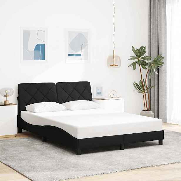 vidaXL Rám postele bez matrace černý 120 x 200 cm textil