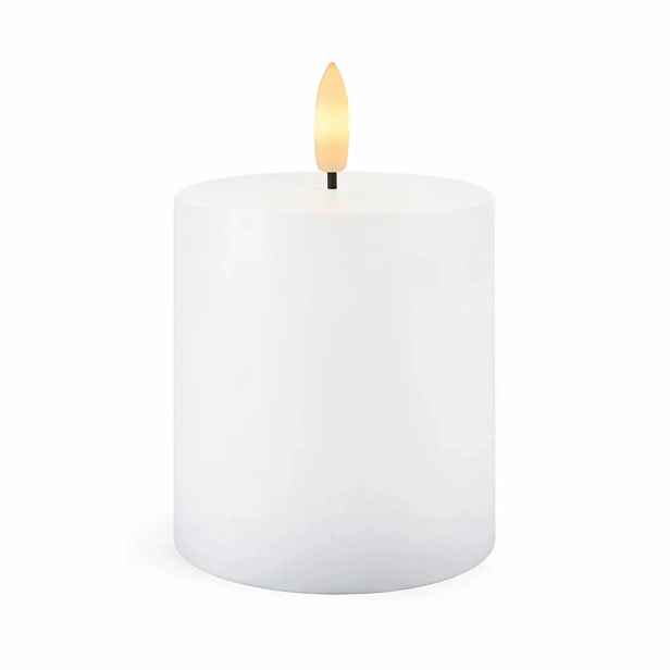 LED dobíjecí svíčka Sille, bílá, Ø 7,5 × 10 cm, vosková