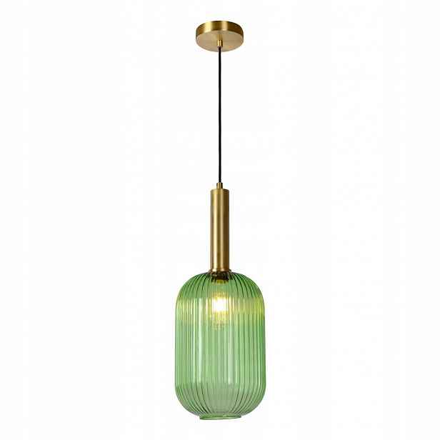 Zelená závěsná lampa Maloto vintage nad jídelní stůl Lucide