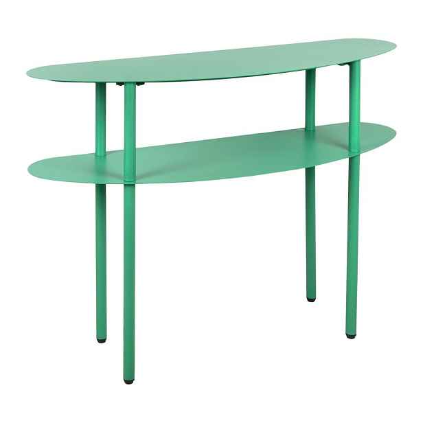 Zelený kovový konzolový stolek 28x90 cm Cool Retro – Leitmotiv