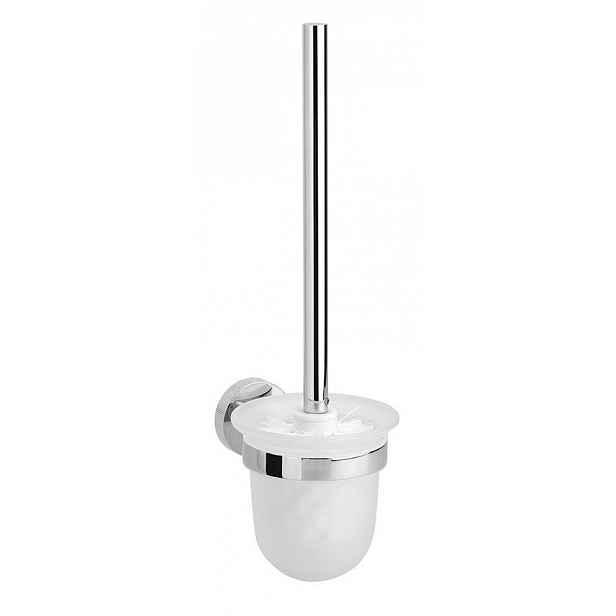 SAPHO - LARISSA WC štětka závěsná, mléčné sklo, chrom WS008