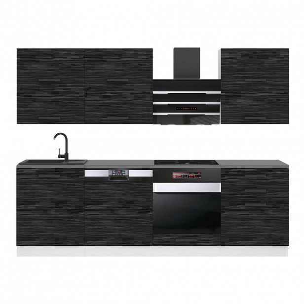B BELINI GROUP KUCHYŇSKÁ LINKA Madison 240 cm, s pracovními deskami, Královský eben