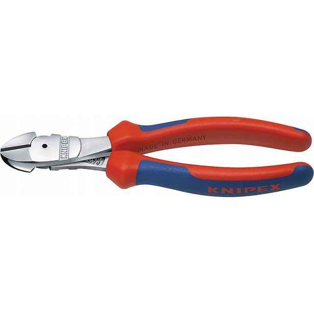 Boční štípací kleště s posíleným převodem, chromované 180mm Knipex