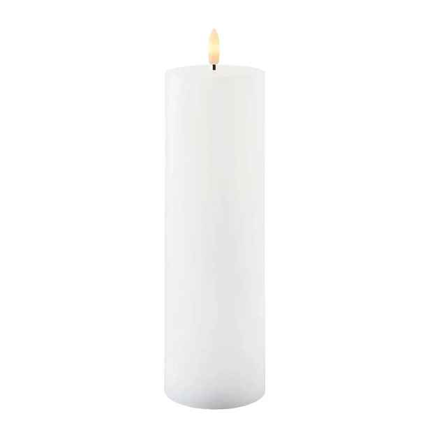 Dobíjecí LED svíčka z pravého vosku Sille, Ø 7,5 × 25 cm, bílá