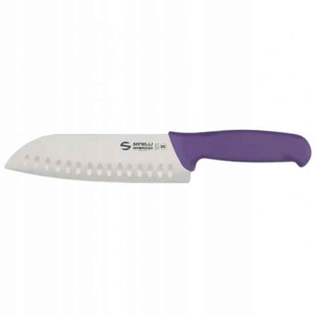 Nůž Santoku Sanelli Ambrogio Supra 18 cm fialový