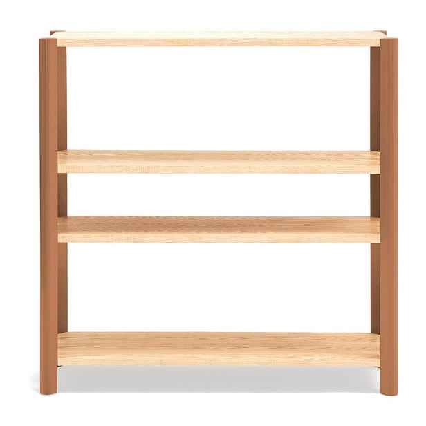 Regál v dekoru dubu v cihlové barvě/ve světle přírodní barvě 126x128x43 cm Bona – Teulat