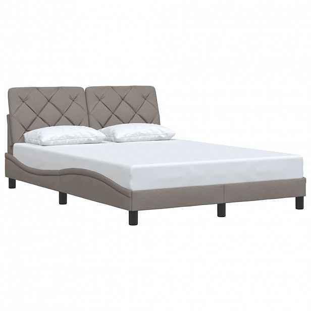 vidaXL Rám postele bez matrace taupe 120 x 200 cm textil