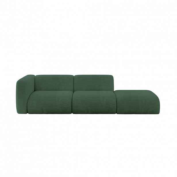 ALTDECOR POHOVKA S LEVOU OTOMANOU MIRA-S3 296x89x70 Zelená Manšestr