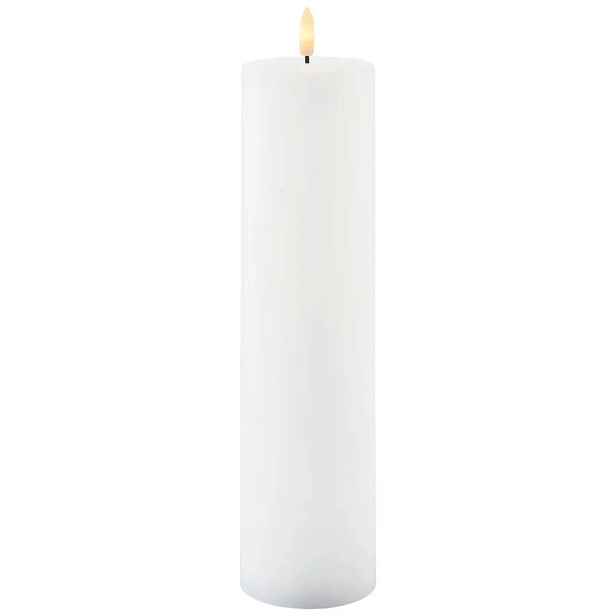 Dobíjecí LED svíčka z pravého vosku Sille, Ø 7,5 × 30 cm, bílá