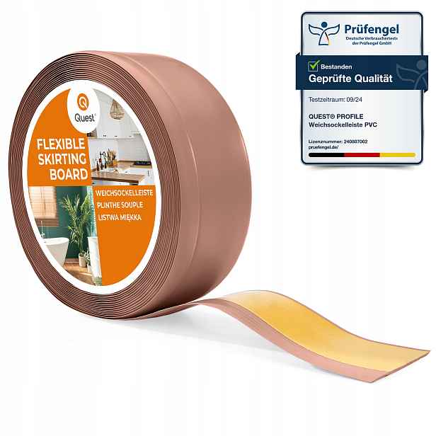 Podlahová lišta s lepidlem Pvc 70/20 světle hnědá, 20 m