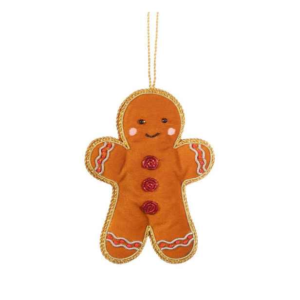 Textilní ručně vyrobená vánoční ozdoba 8 cm Gingerbread – Sass & Belle