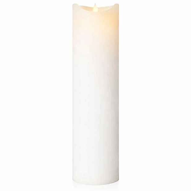 Dobíjecí LED svíčka z pravého vosku Sara, Ø 7,5 × 30 cm, bílá
