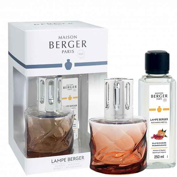 Maison Berger Paris Katalytická lampa Spirale jantarově růžová + náplň Zářivá rebarbora, 250 ml 4780