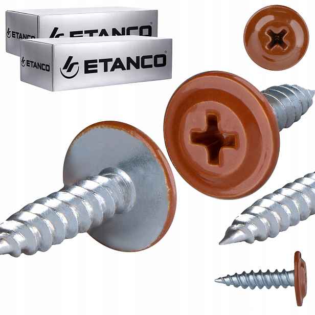 Podložkové vruty do dřeva 4,2 x 16 mm Ral 8004 500 ks Etanco Gm-s