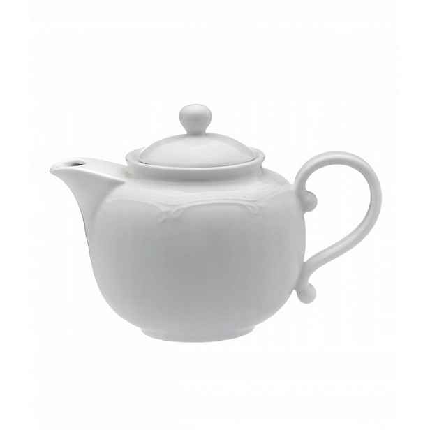 Porcelánová Konvice Čajník 950 ml sítko bílá zdobená na čaj kávu