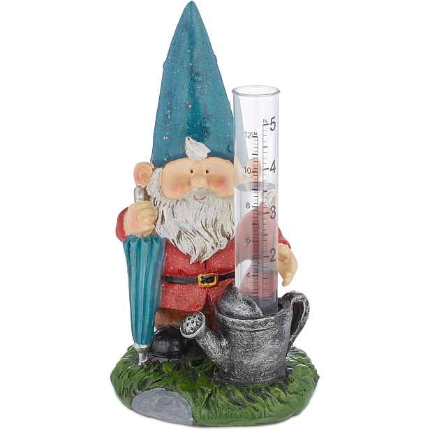Trpasličí zahradní figurka srážkoměru analogový indikátor deště