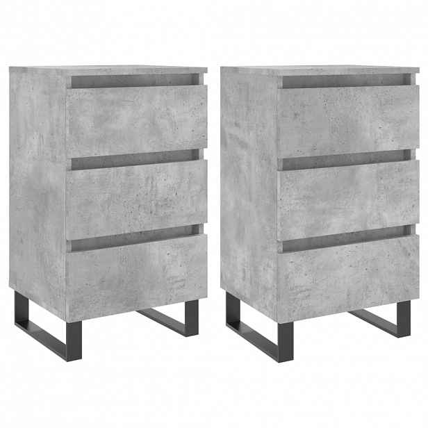 vidaXL Noční stolky 2 ks betonově šedé 40x35x69 cm kompozitní dřevo