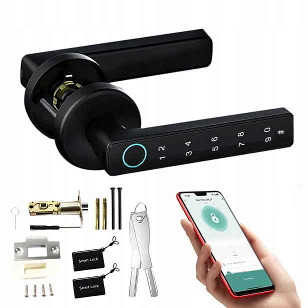 Vnější klika Ikonka černá s otiskem prstu a heslem Bluetooth Set