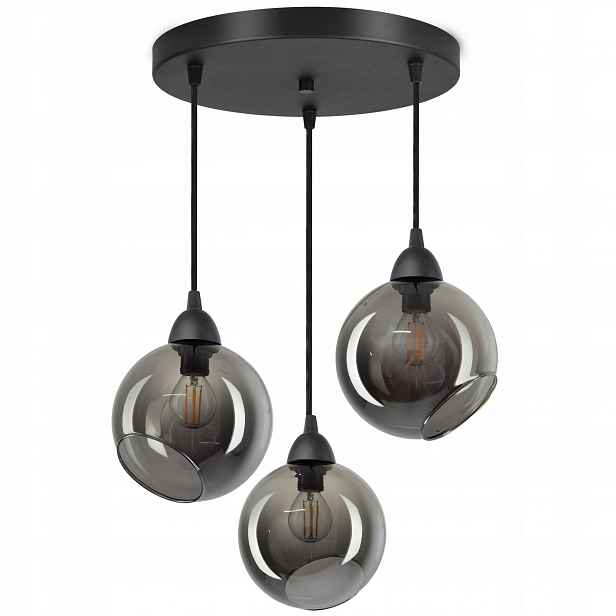 Závěsná stropní lampa 3 skleněné koule Grafit Led