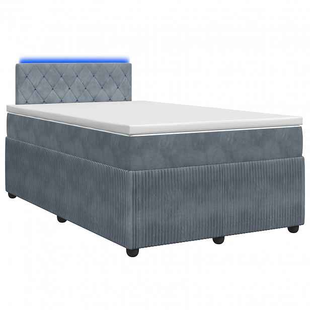 vidaXL Postel boxspring s matrací s čelo Tmavě šedá 120 x 190 cm Samet