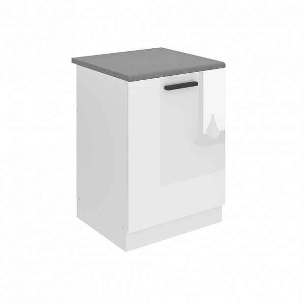 B BELINI GROUP SKŘÍŇKA POD DŘEZ 60 cm SDZ s pracovní deskou, s 1 dvířky, Bílá lesklá